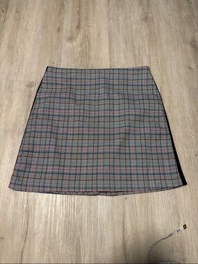twik Plaid Mini Skirt in Pink and Teal